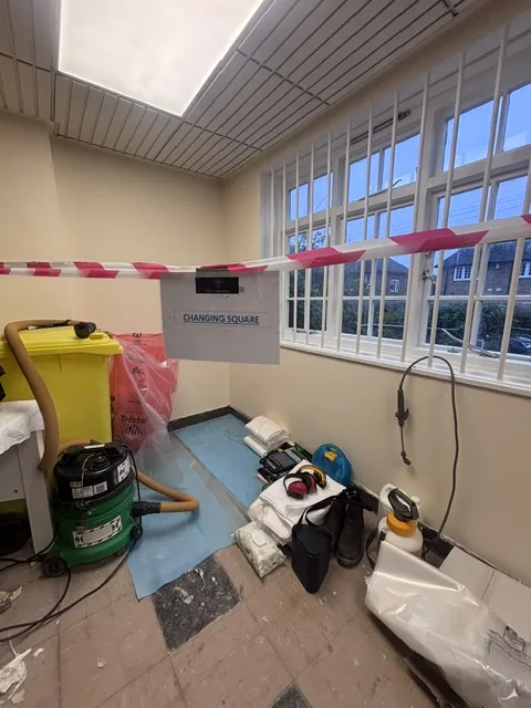 Asbestos floor tile and bitumen removal in Herne Hill